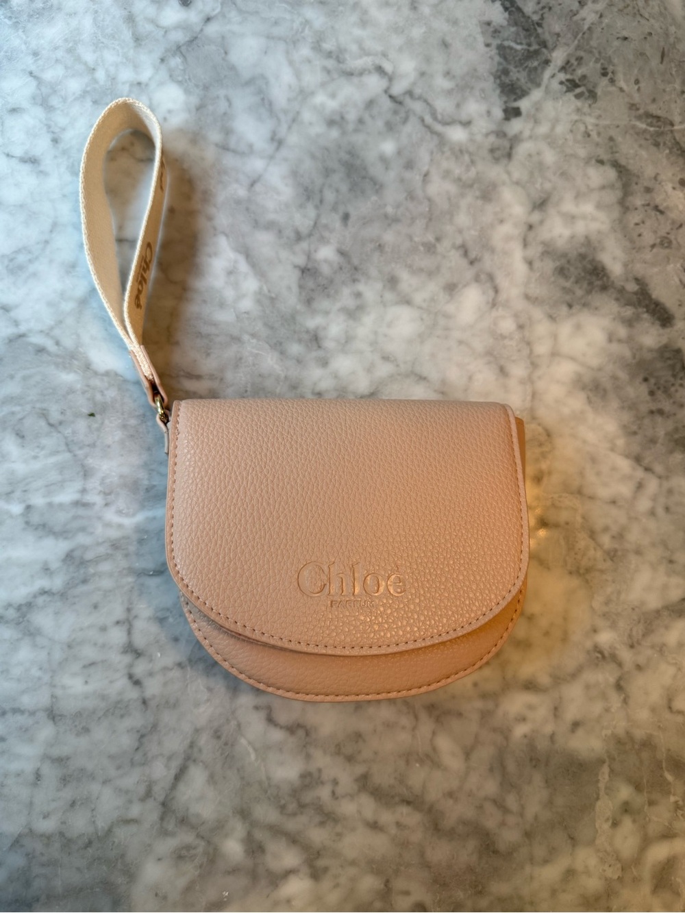 Chloe Pink Leather Wristlet Pouch